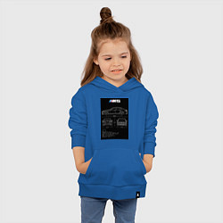 Толстовка детская хлопковая BMW M5 чертежи, цвет: синий — фото 2