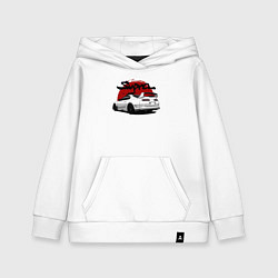 Толстовка детская хлопковая Автомобиль Toyota Supra, цвет: белый