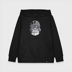 Толстовка детская хлопковая Пёс авиатор, цвет: черный