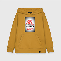 Толстовка детская хлопковая Mazda rx-7 автомобиль, цвет: горчичный