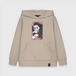 Толстовка детская хлопковая Клинок рассекающий демонов Незуко kimetsu no yaiba, цвет: миндальный