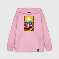 Толстовка детская хлопковая Toyota Supra jdm автомобиль, цвет: светло-розовый