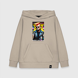 Толстовка детская хлопковая Trumps not dead - ai punk art, цвет: миндальный