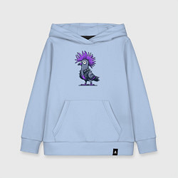 Детская толстовка-худи Мультяшный голубь панк с ирокезом