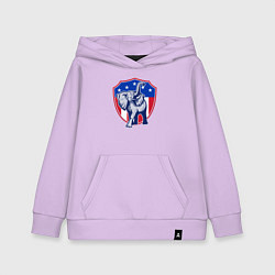 Толстовка детская хлопковая Elephant USA, цвет: лаванда