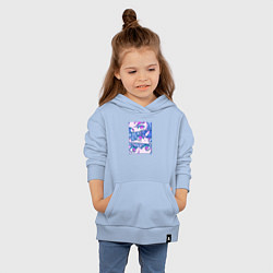 Толстовка детская хлопковая Тандзиро Незуко и Зеницу Клинок рассекающий демоно, цвет: мягкое небо — фото 2