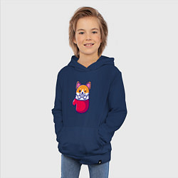 Толстовка детская хлопковая Собачка в варежке, цвет: тёмно-синий — фото 2