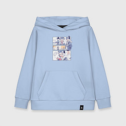 Толстовка детская хлопковая Ноно-тан Медуза не умеет плавать в ночи, цвет: мягкое небо