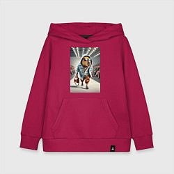 Толстовка детская хлопковая Капибара модель на дефиле животных, цвет: маджента