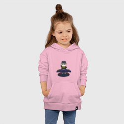 Толстовка детская хлопковая Кот DJ, цвет: светло-розовый — фото 2