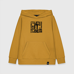 Толстовка детская хлопковая Let It Be, цвет: горчичный