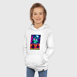 Толстовка детская хлопковая Halloween and Minecraft - collaboration, цвет: белый — фото 2