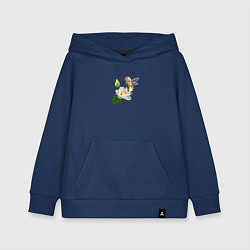 Толстовка детская хлопковая Маленькая фея на кувшинке, цвет: тёмно-синий