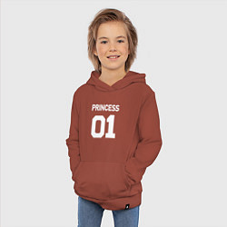 Толстовка детская хлопковая Футбольная надпись для семейной фотосессии: 01 при, цвет: кирпичный — фото 2