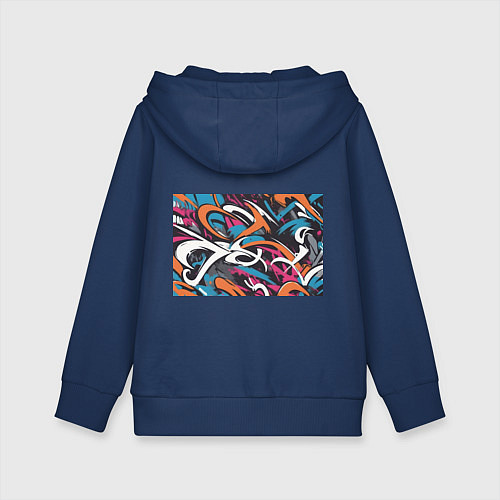 Детская толстовка-худи Граффити абстракция / Тёмно-синий – фото 2