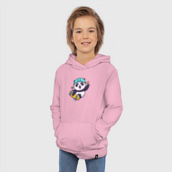 Толстовка детская хлопковая Skater panda, цвет: светло-розовый — фото 2
