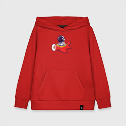 Толстовка детская хлопковая Космонавт в самолёте, цвет: красный