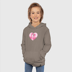 Толстовка детская хлопковая Летние фламинго, цвет: утренний латте — фото 2