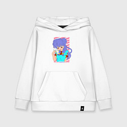 Толстовка детская хлопковая Ранма - shampoo anime girl, цвет: белый