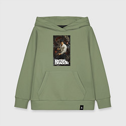 Толстовка детская хлопковая Брюс Ли - выход дракона, цвет: авокадо