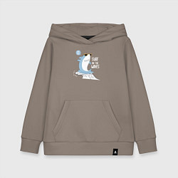 Толстовка детская хлопковая Акула на волнах, цвет: утренний латте
