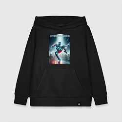 Толстовка детская хлопковая Кибер танцор - неоновое свечение, цвет: черный