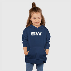Толстовка детская хлопковая Street Workout OldSchool White Hoodie, цвет: тёмно-синий — фото 2