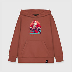 Толстовка детская хлопковая Дед Мороз Самурай, цвет: кирпичный