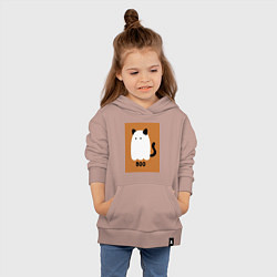 Толстовка детская хлопковая Котик-призрак на хэллоуин, цвет: пыльно-розовый — фото 2