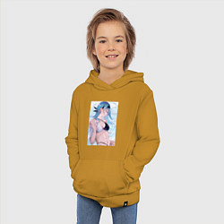 Толстовка детская хлопковая Геншин Эола Лоуренс, цвет: горчичный — фото 2