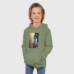 Толстовка детская хлопковая Художник рисует, цвет: авокадо — фото 2