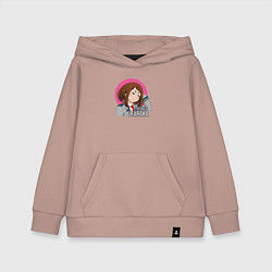 Толстовка детская хлопковая Моя геройская академия герой Очако Урарака, цвет: пыльно-розовый