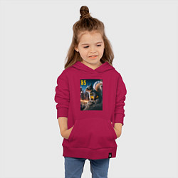 Толстовка детская хлопковая Bat squirrel - ai art fantasy, цвет: маджента — фото 2