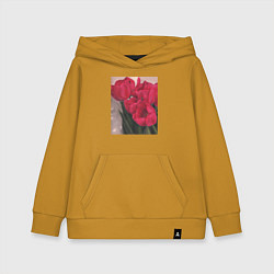 Детская толстовка-худи Тюльпаны красные