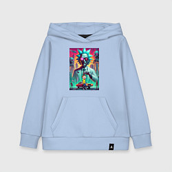 Толстовка детская хлопковая Рик подарил Морти автомобиль - нейроарт, цвет: мягкое небо