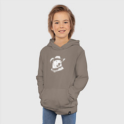 Толстовка детская хлопковая Белый медведь ковбой, цвет: утренний латте — фото 2