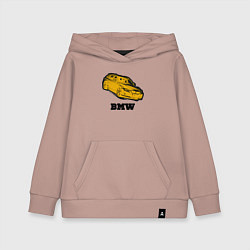 Толстовка детская хлопковая Золотой bmw, цвет: пыльно-розовый