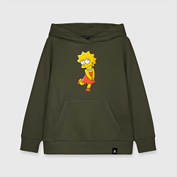 Толстовка детская хлопковая Lisa Simpson, цвет: хаки