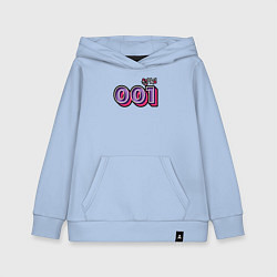 Толстовка детская хлопковая Игрок 001, цвет: мягкое небо