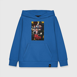 Толстовка детская хлопковая Дандадан: Все герои, цвет: синий