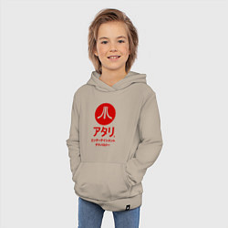 Толстовка детская хлопковая Atari japan logo, цвет: миндальный — фото 2