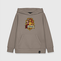 Толстовка детская хлопковая Hogwarts - gryffindor logo, цвет: утренний латте