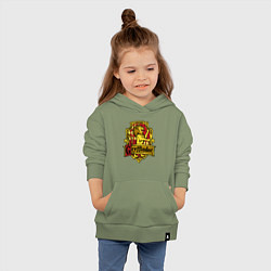 Толстовка детская хлопковая Hogwarts - gryffindor logo, цвет: авокадо — фото 2
