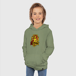 Толстовка детская хлопковая Hogwarts - gryffindor logo, цвет: авокадо — фото 2