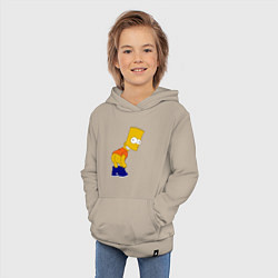 Толстовка детская хлопковая Барт без штанов, цвет: миндальный — фото 2