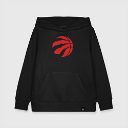 Толстовка детская хлопковая Raptors ball, цвет: черный