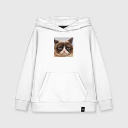 Толстовка детская хлопковая Злая кошка, цвет: белый