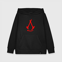 Толстовка детская хлопковая Assassins creed - shadows logotype, цвет: черный