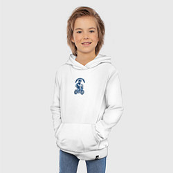 Толстовка детская хлопковая Бородатый хипстер на велосипеде с наушниками, цвет: белый — фото 2