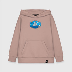 Толстовка детская хлопковая Северный мишка, цвет: пыльно-розовый